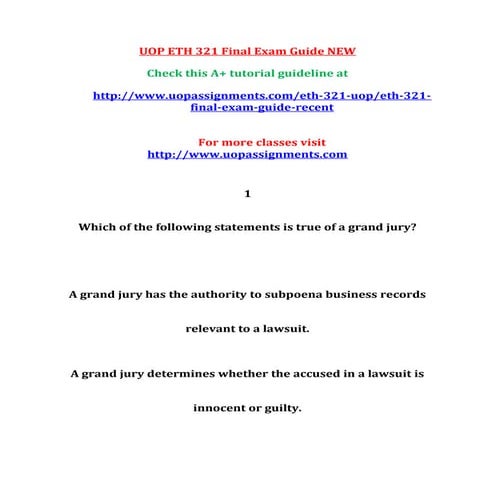 Uop eth 321 final exam guide new