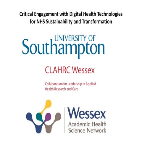 Critical Engagement with Digital Health Technologies for NHS STPs