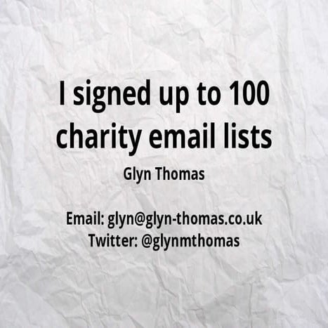 I signed up to 100 email lists...