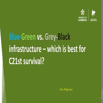 SMART Seminar Series: "Blue-Green vs. Grey-Black infrastructure – which is be...