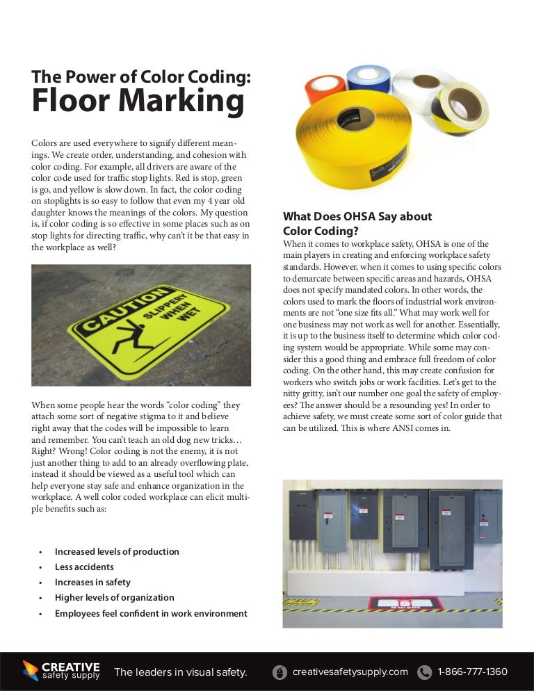 The Power of color coding for floor marking OSHA Standards