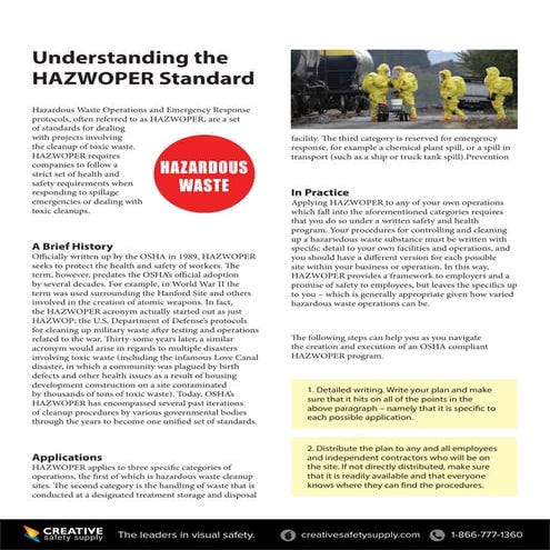 How to Understand the HAZWOPER Standard