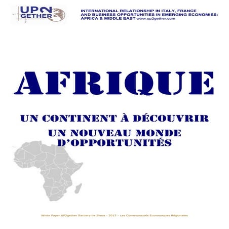 Livre blanc UP2gether : Les Communautés économiques régionales en Afrique