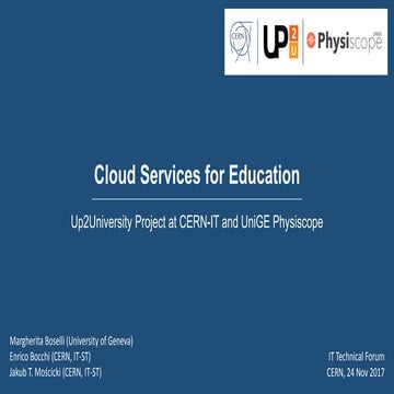 Cloud Services for Education - HNSciCloud applied to the UP2U project