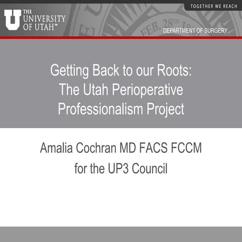 Cochran Grand Rounds- UP3 Program- August 2015