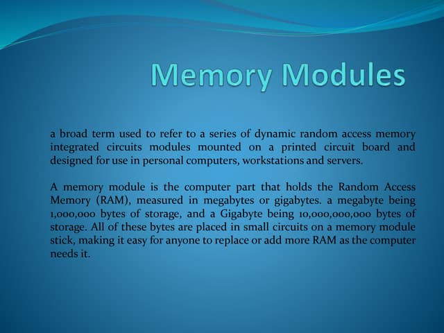 Memory modules