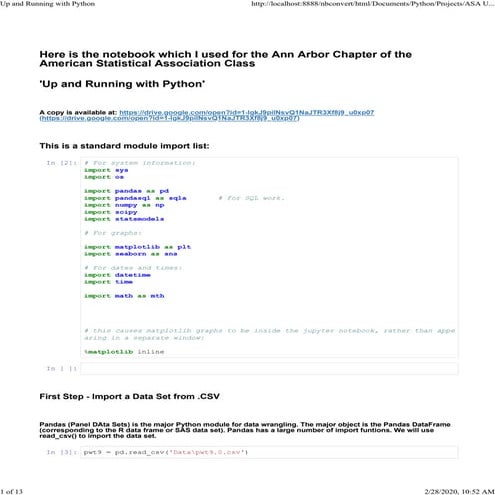 Up and running with python