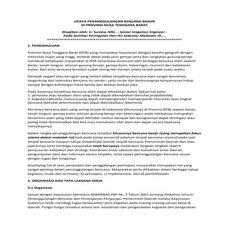 Upaya penanggulangan banjir mataram