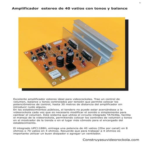 Amplificador de 40 watts con tonos