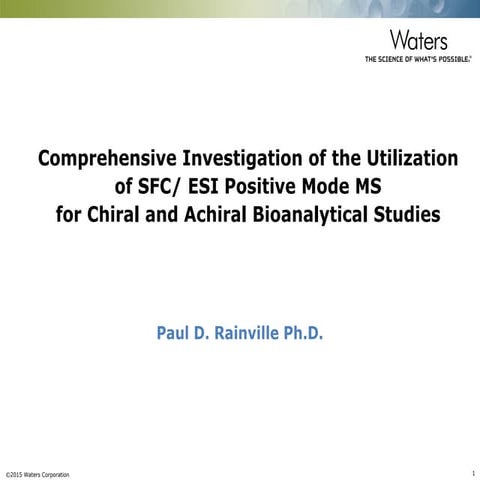 Comprehensive Investigation of the Utilization of SFC/ESI Positive Mode MS fo...
