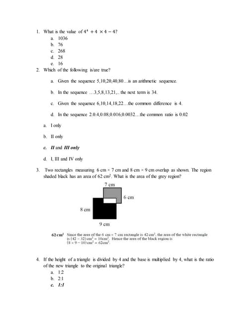 Upcat math 2014 original