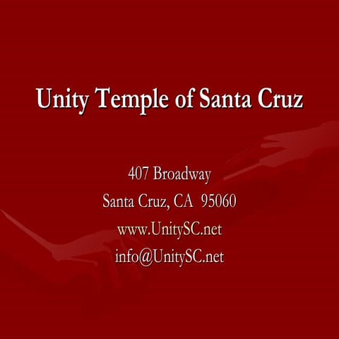 Upcoming Unity Schedule