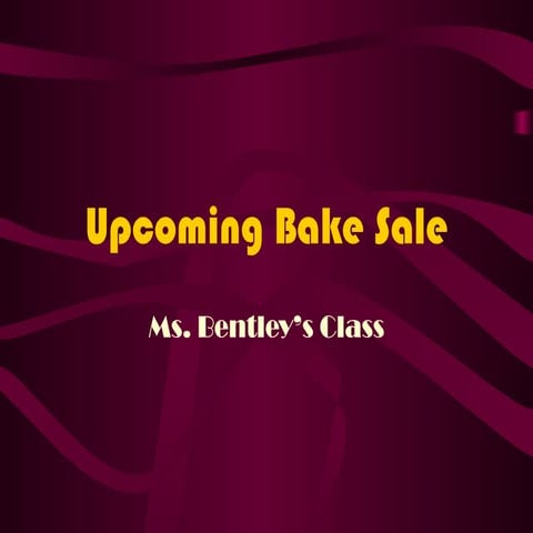 Upcoming bake sale
