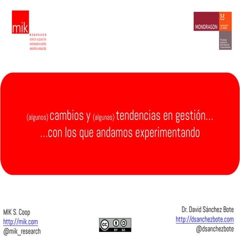 Update Tendencias en gestión  17 de Abril de 2013