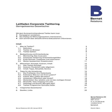 Update: Bernet Leitfaden Twitter