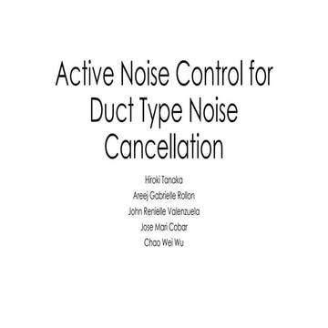 Advanced Active Noise Control Techniques for Duct Noise Cancellation in ...
