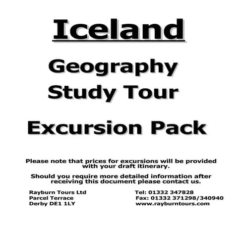 Updated Excursion Pack. Iceland.