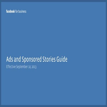 [Infographic] Facebook Recommended Creative Specs for Facebook Ads | PDF