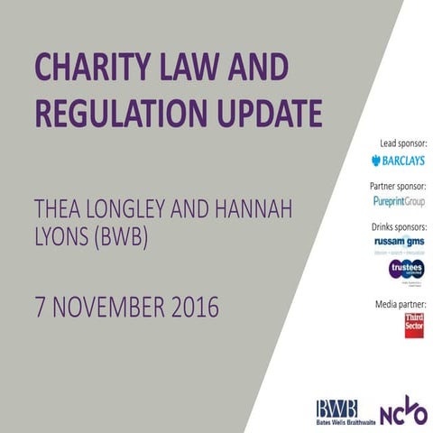 Trustee Conference AM5: Charity law and regulation update