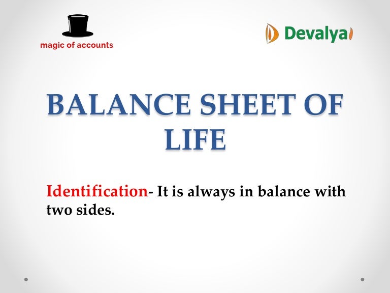 Balance sheet of life