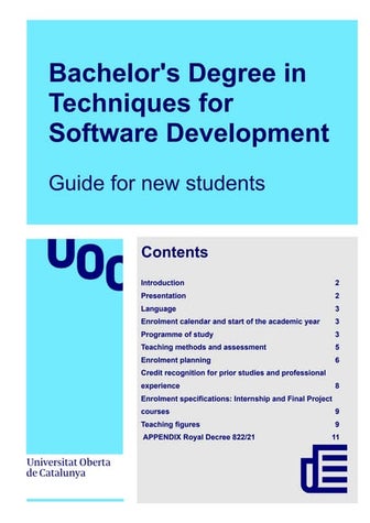 UOC Bachelor's Degree in Techniques for Software Development - Guide for new ...
