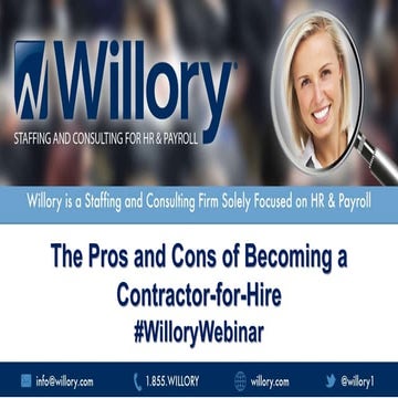 The Pros and Cons of Becoming a Contractor-For-Hire (by Willory)