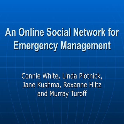 An Online Social Network for Emergency Management