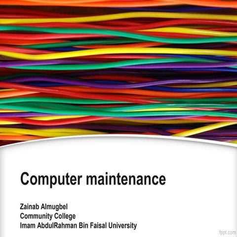 computer maintenance | PPT