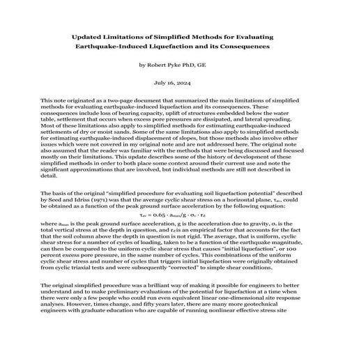 Updated Limitations of Simplified Methods for Evaluating the Potential for Li...