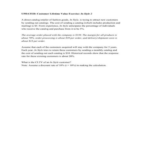 CLTV exercise-Instyle