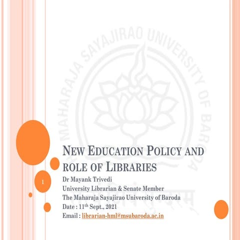 National Education Policy and role of Libraries