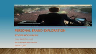 Exploring your personal brand for project and portfolio