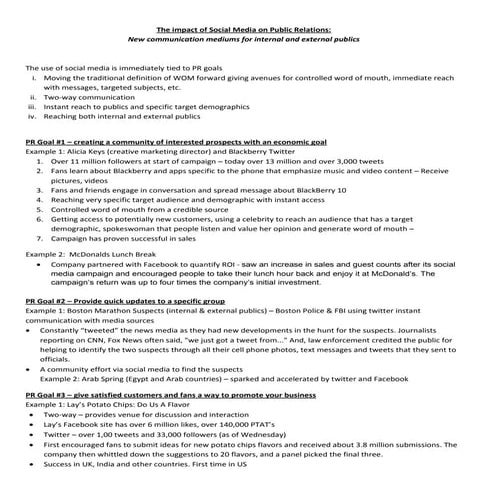 The Impact of Social Media on Public Relations | PDF