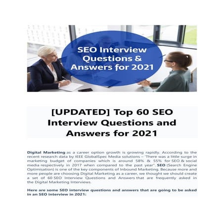 [Updated] top 60 seo interview questions and answers for 2021