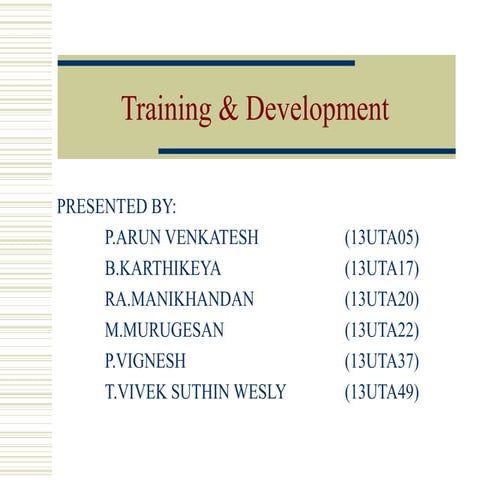 Training & Development - HR