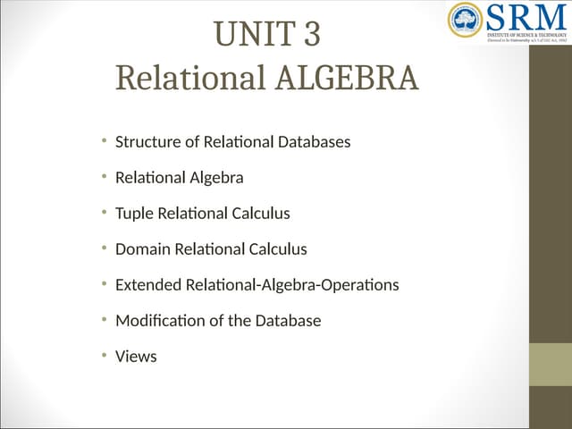 UPDATED UNIT 3 DBMS NOTES SRM 21 Regulation