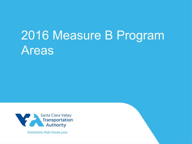 VTA 2016 Measure B Program Areas