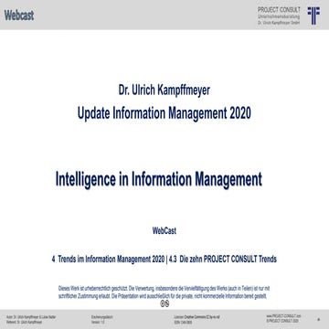 [DE]  Die 10 PROJECT CONSULT Trends für das Information Management 2020 | Web...