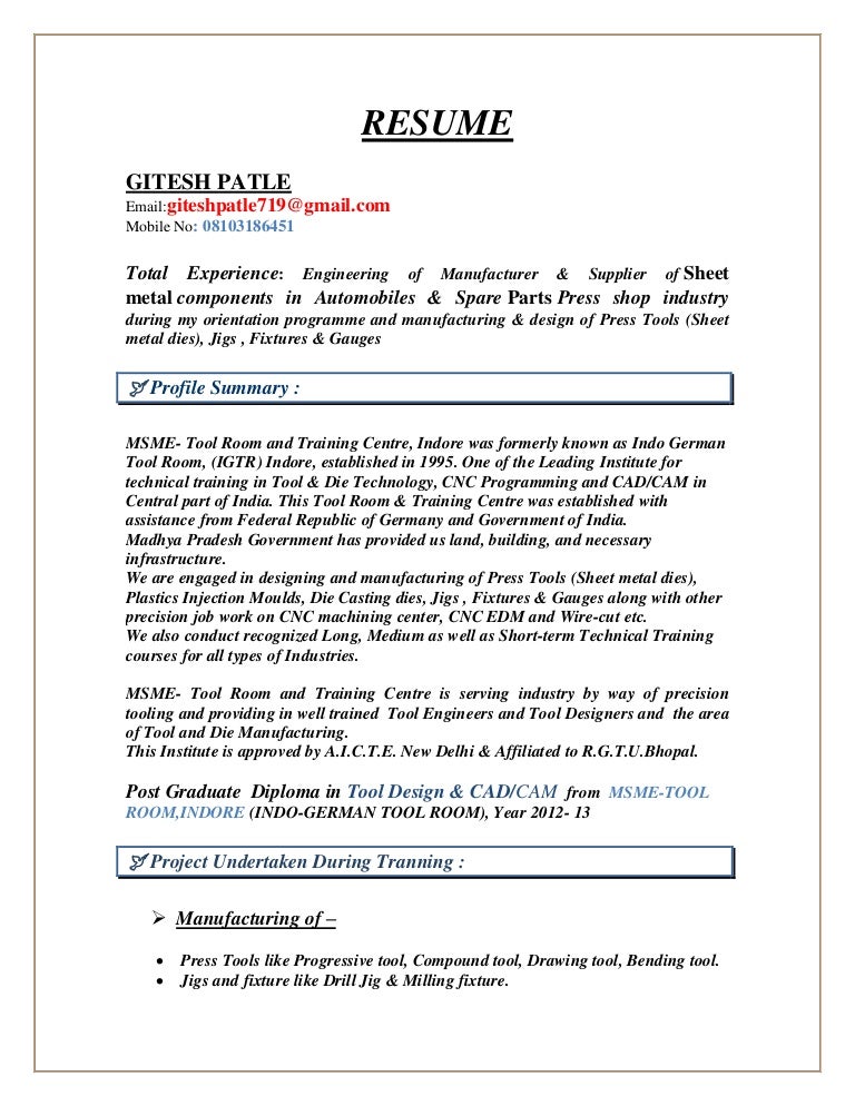 update resume