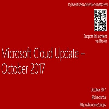 Microsoft Cloud Updates - October 2017