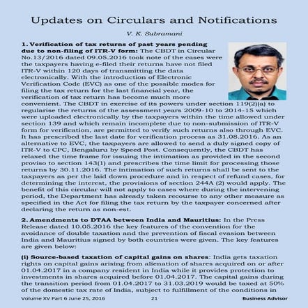 Updates on Circulars and Notifications - V. K. Subramani