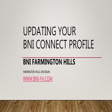 Updating your BNI Connect Profile