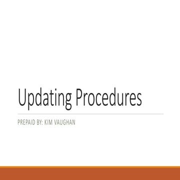 Updating procedures