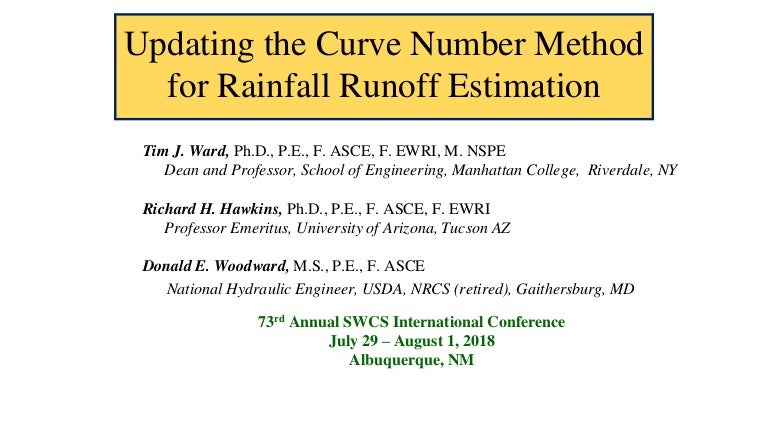 Updating The Curve Number Method For Rainfall Runoff Estimation