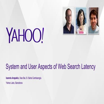 System and User Aspects of Web Search Latency