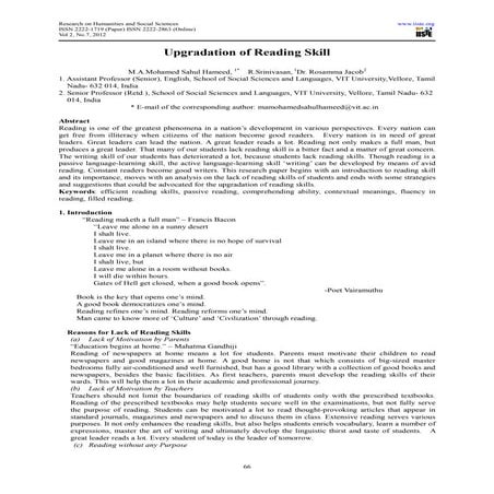 Upgradation of reading skill