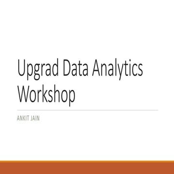 Data analytics workshop @IIIT Bangalore