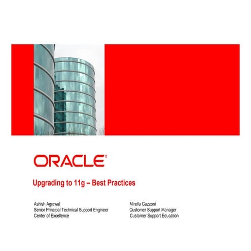 Oracle Database 11g Upgrade Cleveland