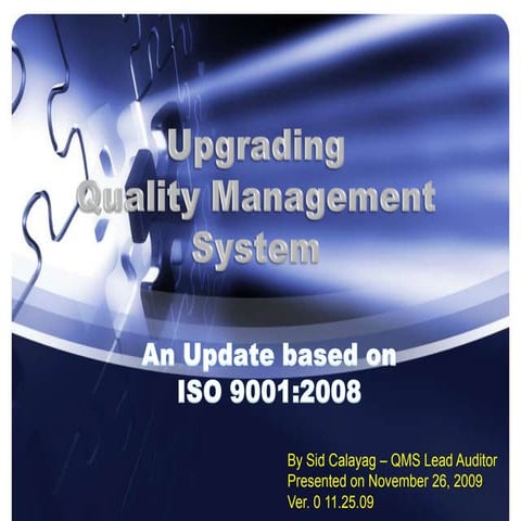 Upgrade  iso 9001 2000 to 2008 version