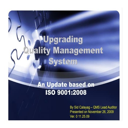Upgrade  iso 9001 2000 to 2008 version
